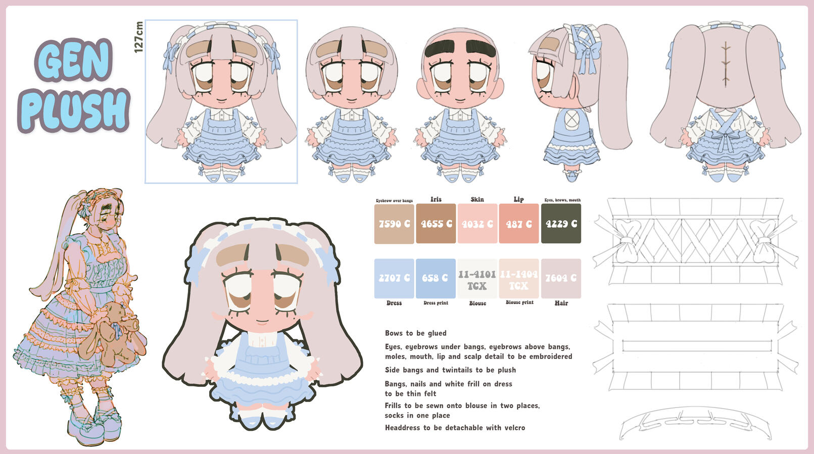 Plush design of Gen, my original character