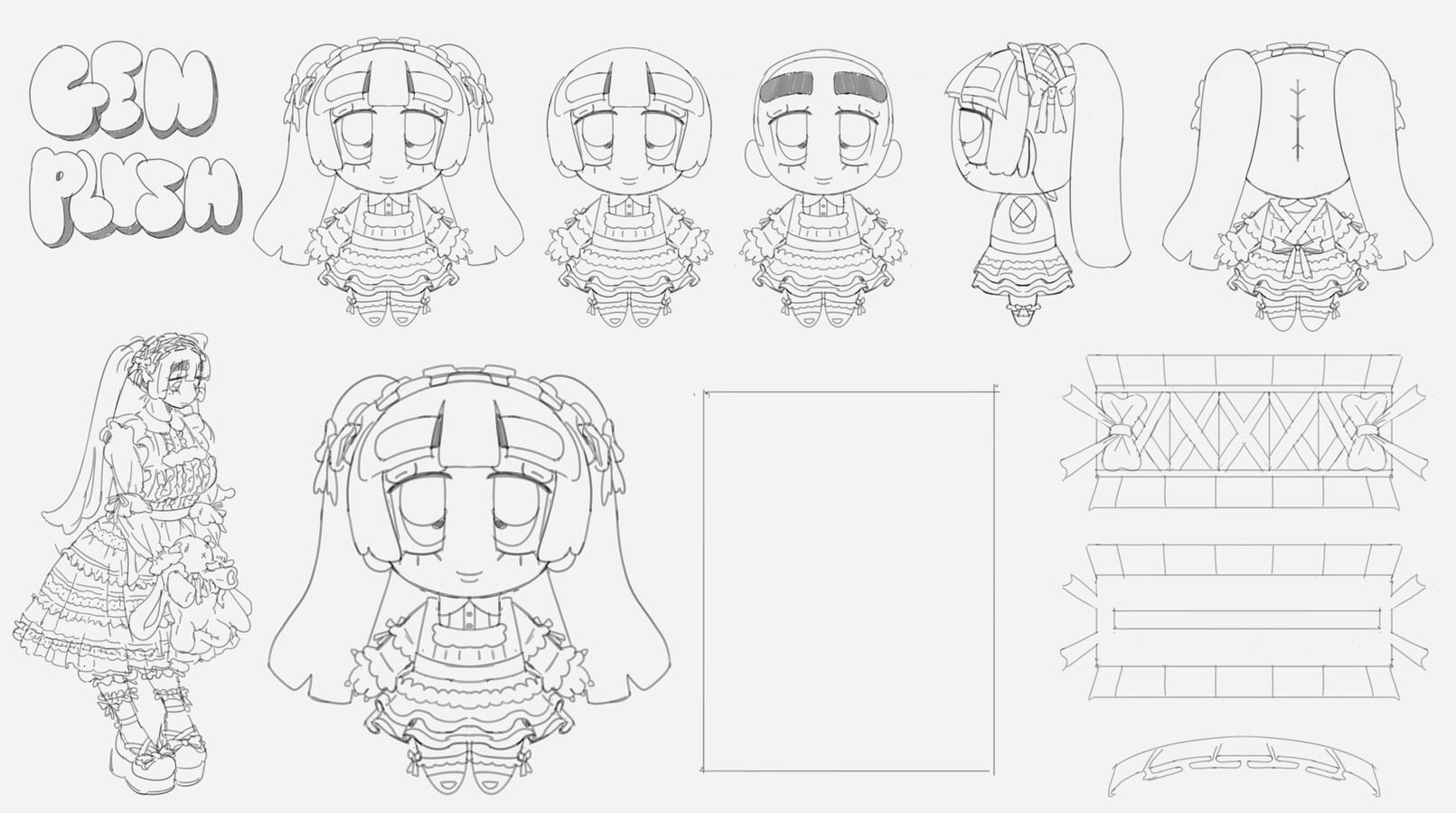Plush design of Gen, my original character