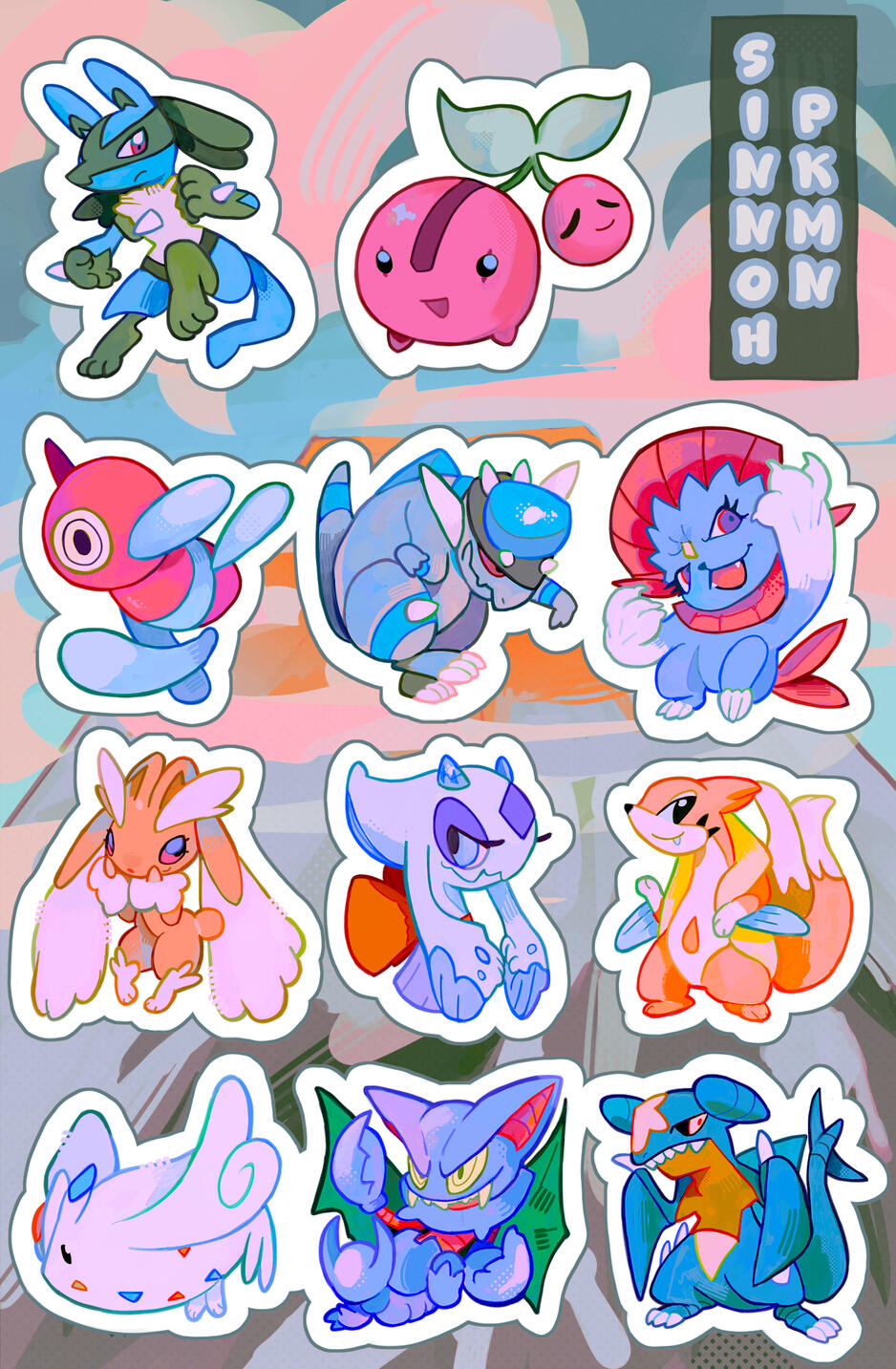 Sinnoh PKMN Large Sticker Sheet