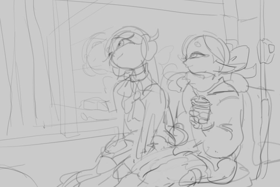 Squid Sisters print drawing
