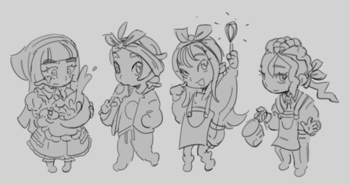 PLZA: Team MZ Baking set sketches