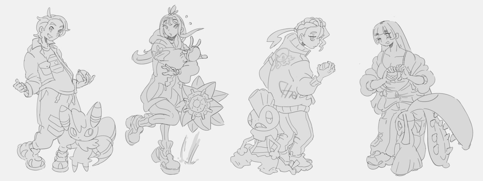 PLZA: Team MZ print sketches